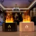Bakhory Flame Air Diffuser & Humidifier - Portable with 7 LED Color Night Lights