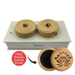 Cambodian Oud Bakhoor incense, 4H round shape, 40 rolls, with Free wooden burner