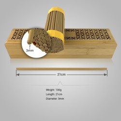 Bakhory Oud Incense Sticks 21cm/3mm (100g) With Free Wooden Incense Burner