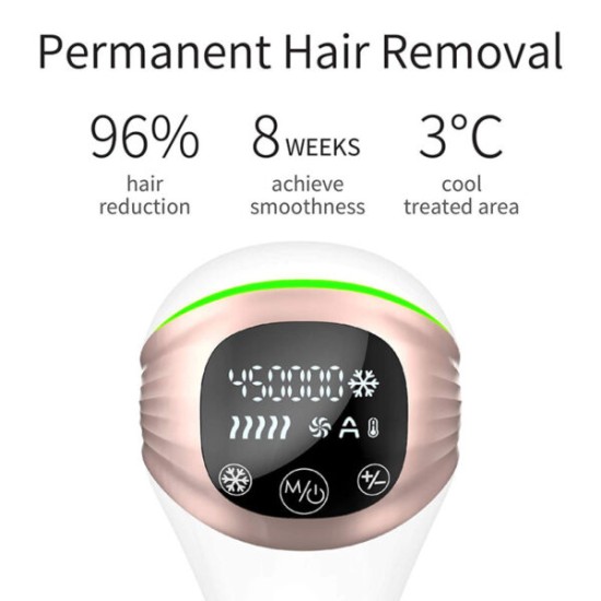 BoSidin IPL Hair Removal Device (Pink) - Long-lasting Hair Reduction for Full Body