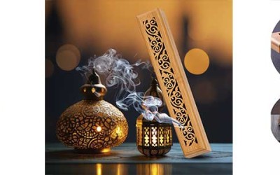 Elevate Your Home Fragrance Ritual with the Bakhory Crafted Wooden Incense Burner Box