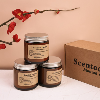 Bakhory Scented Candles Set of 3 – Natural Soy Wax Aromatherapy Candles in Matte Glass Jars | 5 Fragrance Options | 20-Hour Burn Time | Perfect Home Décor Gift