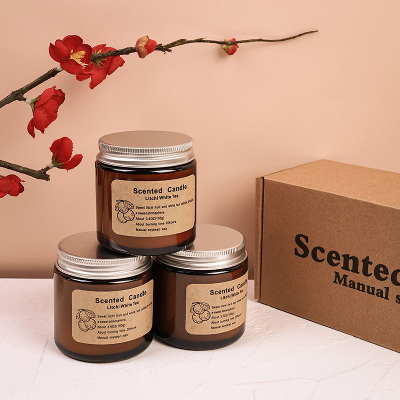 Bakhory Scented Candles Set of 3 – Natural Soy Wax Aromatherapy Candles in Matte Glass Jars | 5 Fragrance Options | 20-Hour Burn Time | Perfect Home Décor Gift