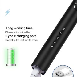 Rechargeable Electric Toothbrush with 2 Minutes Timer, 4 Pieces Replacement Brush Heads, White & Black Color